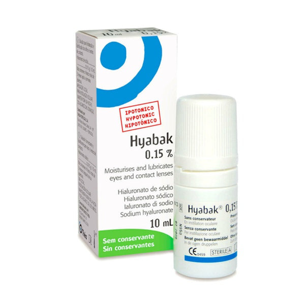 3 x Hyabak 10ml Eye Drops Hypotonic Formula Preservative Free long lasting